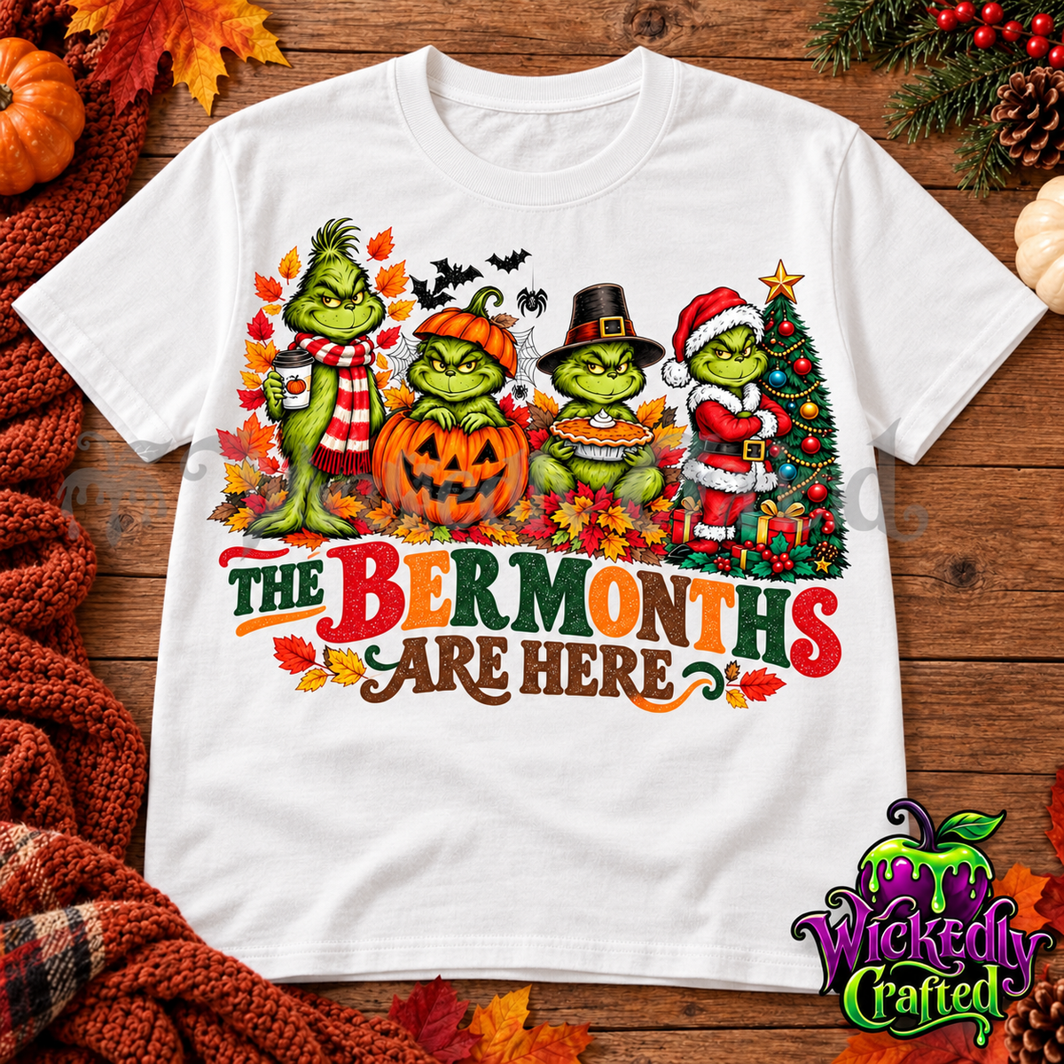 The Ber Months Are Here – Grinch Seasonal Apparel T-shirt mockup