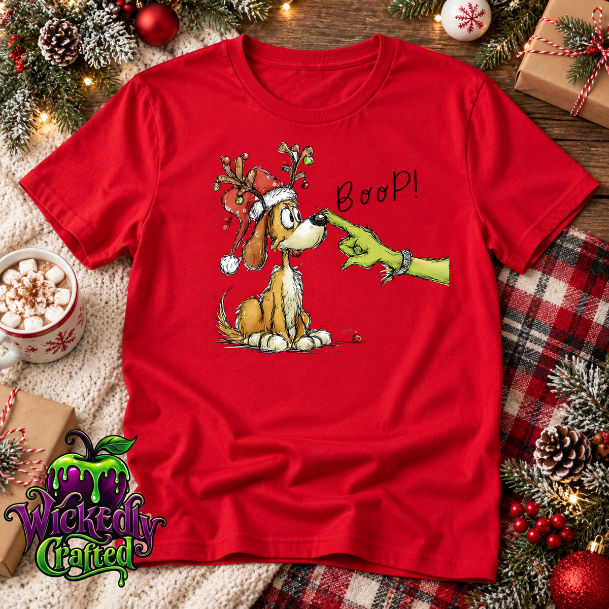 Boop! – Grinch & Max Christmas Apparel T-shirt mockup