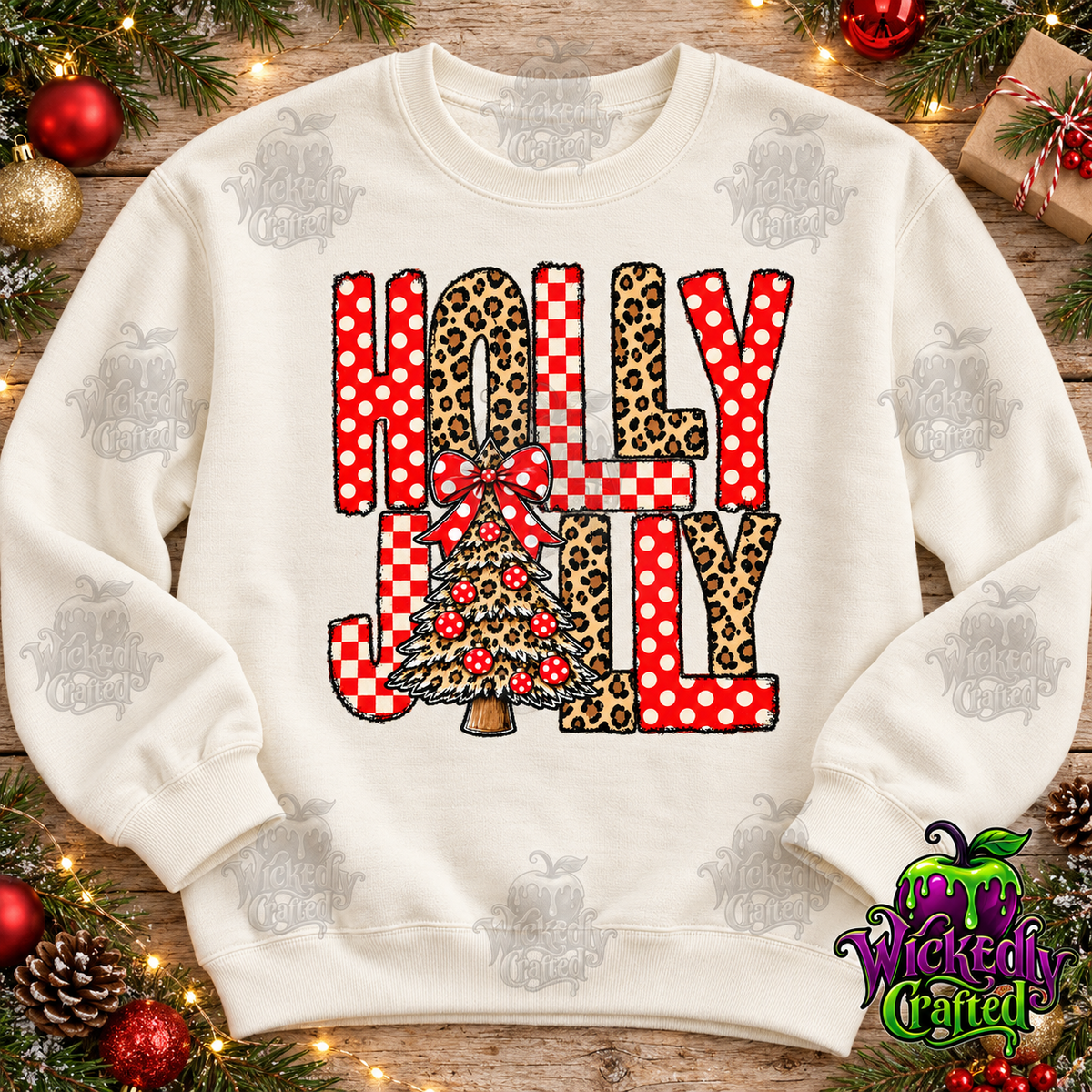 Holly Jolly Leopard & Polka Dot Christmas Apparel – original mockup