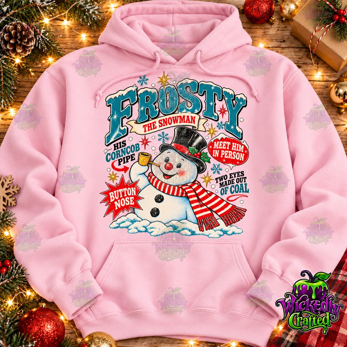 Frosty the Snowman – Vintage Christmas Apparel – hoodie mockup