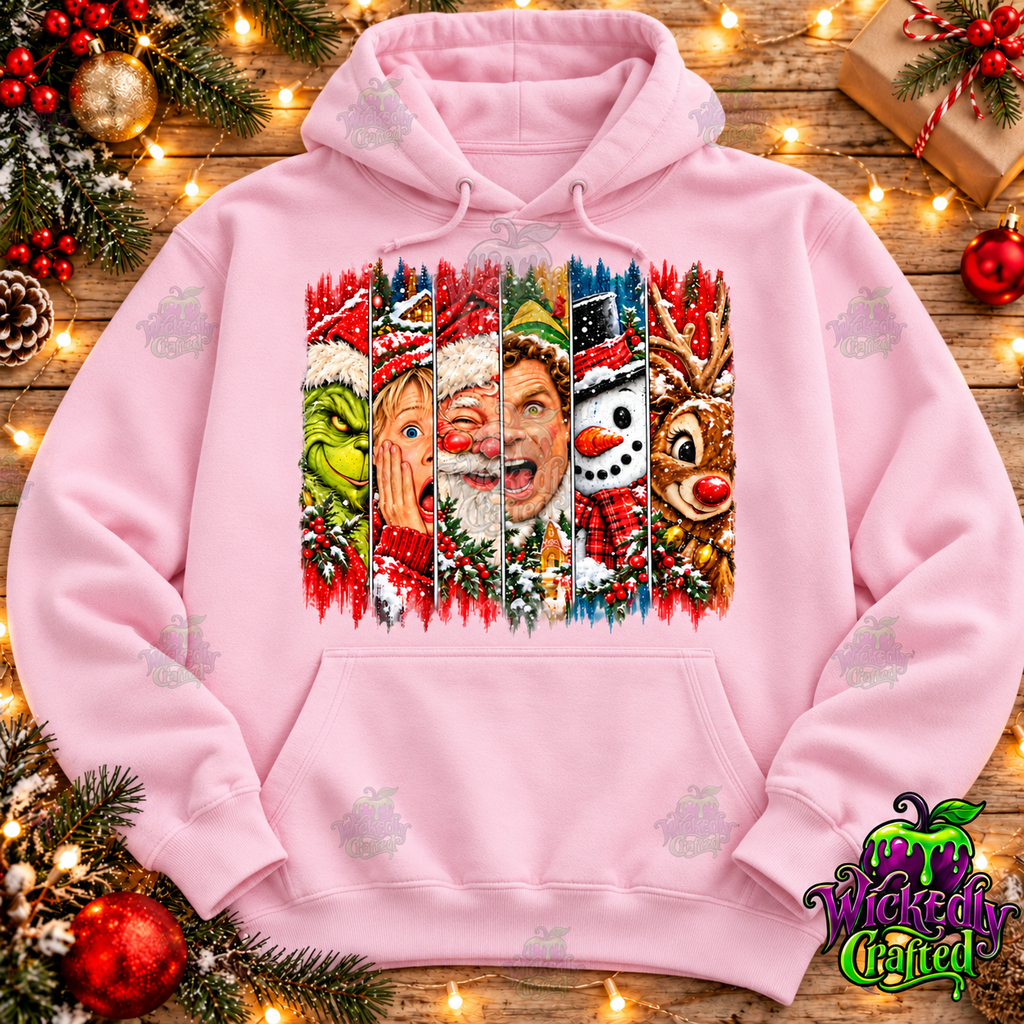 Christmas Character Peekaboo Panels Apparel – hoodie mockup