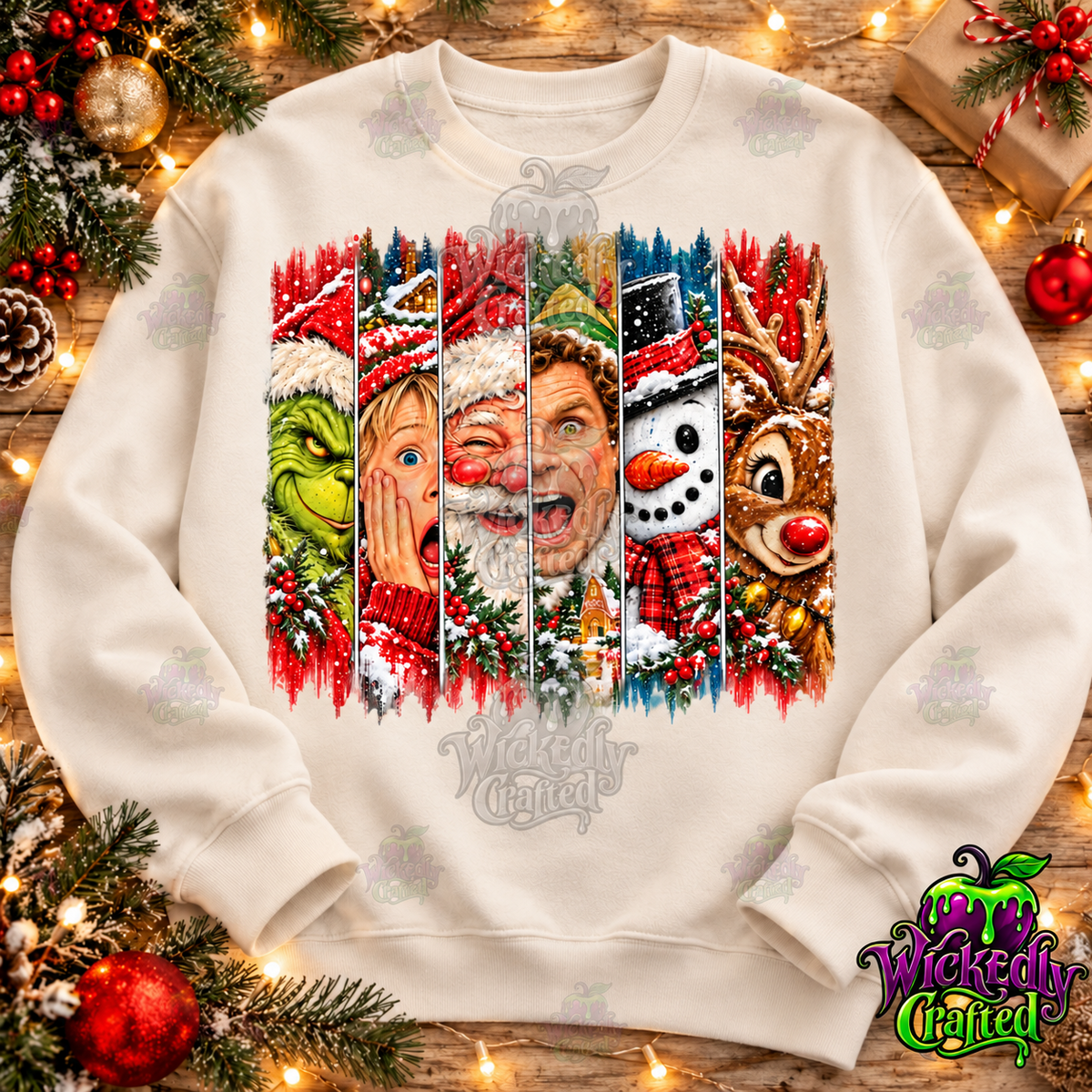 Christmas Character Peekaboo Panels Apparel – original mockup