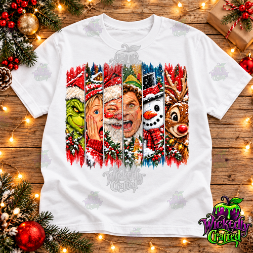 Christmas Character Peekaboo Panels Apparel – tee mockup