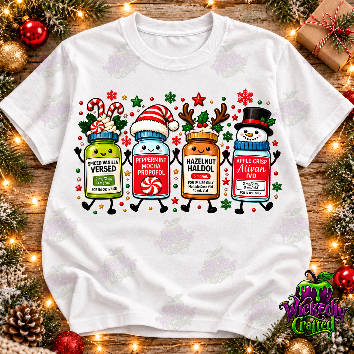 Holiday Medication Bottles – Christmas Apparel – tee mockup