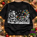 Santa & Reindeer – Black and White Christmas Apparel – tee mockup