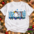 Frosty – Blue Plaid Christmas Snowman Apparel – tee mockup
