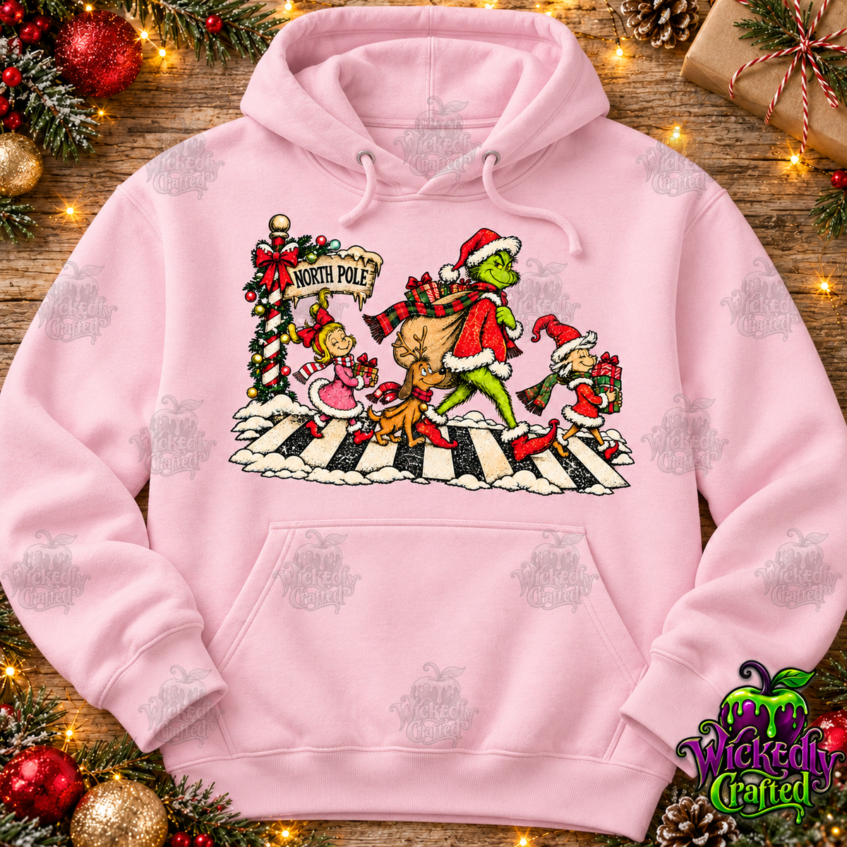 North Pole Christmas Character Parade Apparel – hoodie mockup