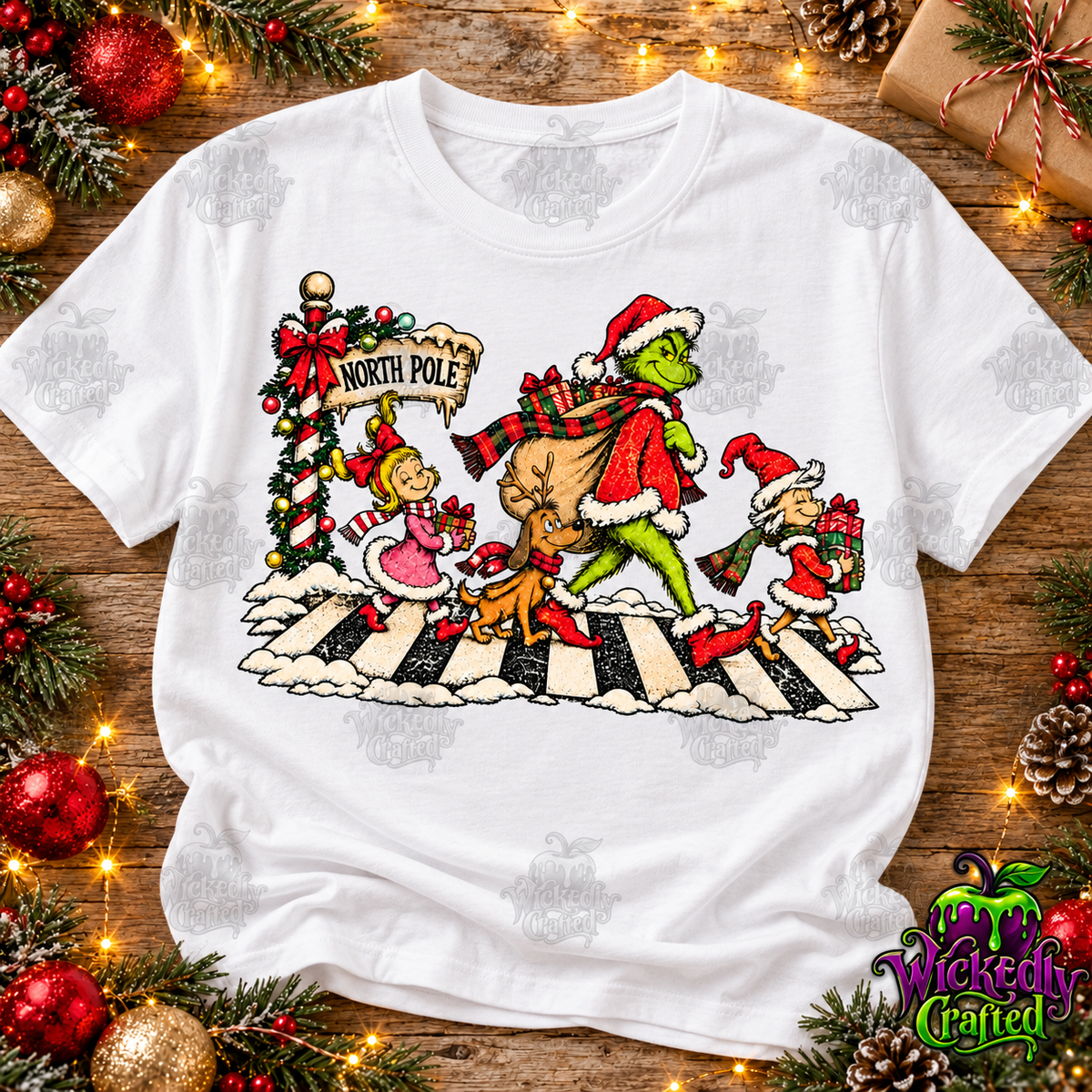 North Pole Christmas Character Parade Apparel – tee mockup