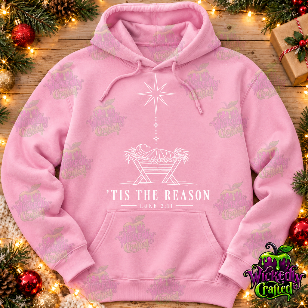 ’Tis the Reason – Christmas Nativity Apparel – hoodie mockup
