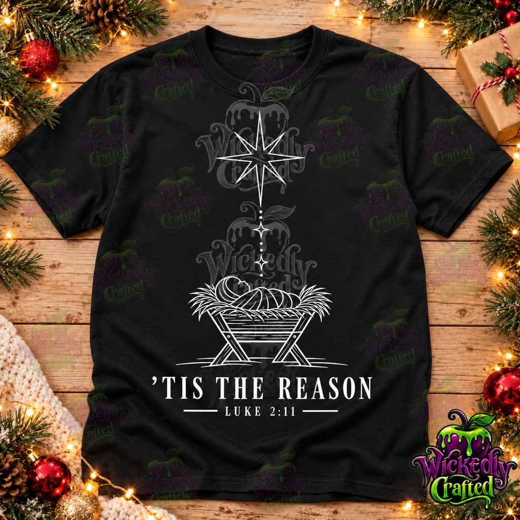 ’Tis the Reason – Christmas Nativity Apparel – tee mockup