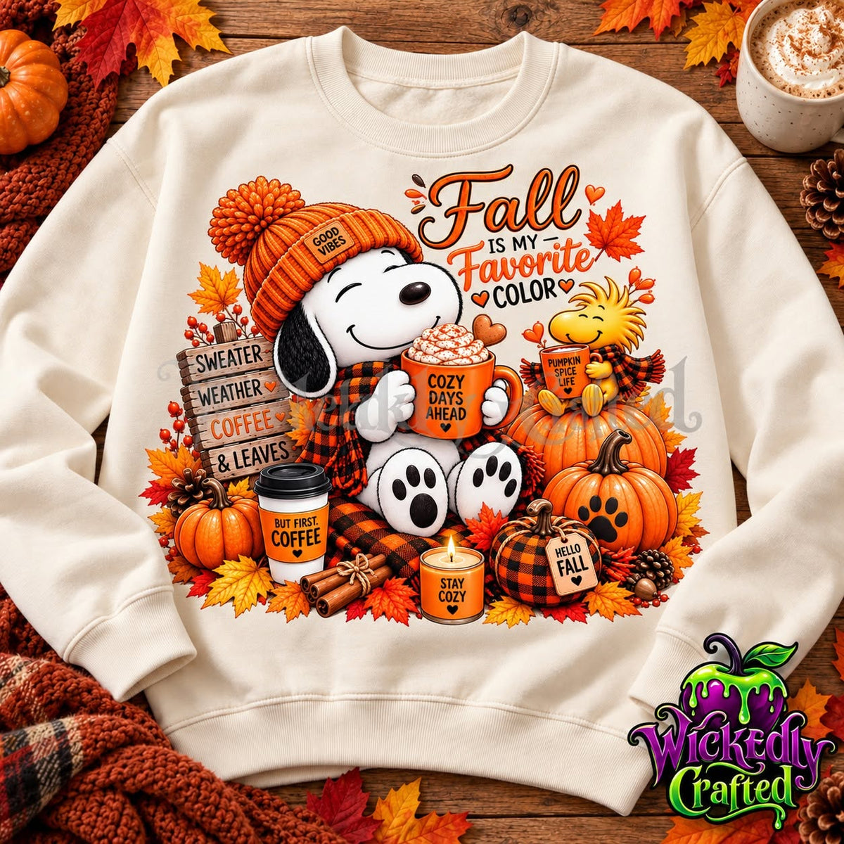 Fall Is My Favorite Color – Snoopy & Woodstock Apparel original garment mockup