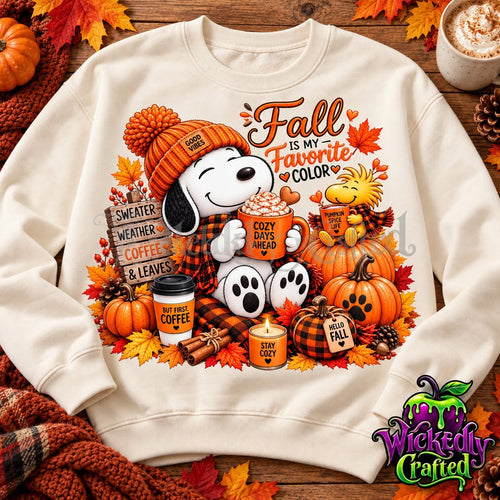 Fall Is My Favorite Color – Snoopy & Woodstock Apparel original garment mockup