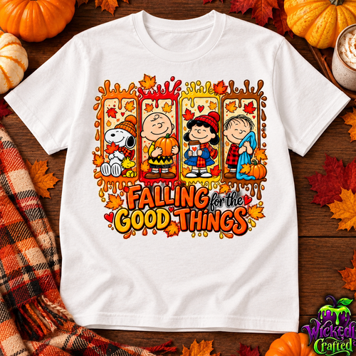 Falling for the Good Things – Peanuts Fall Apparel T-shirt mockup
