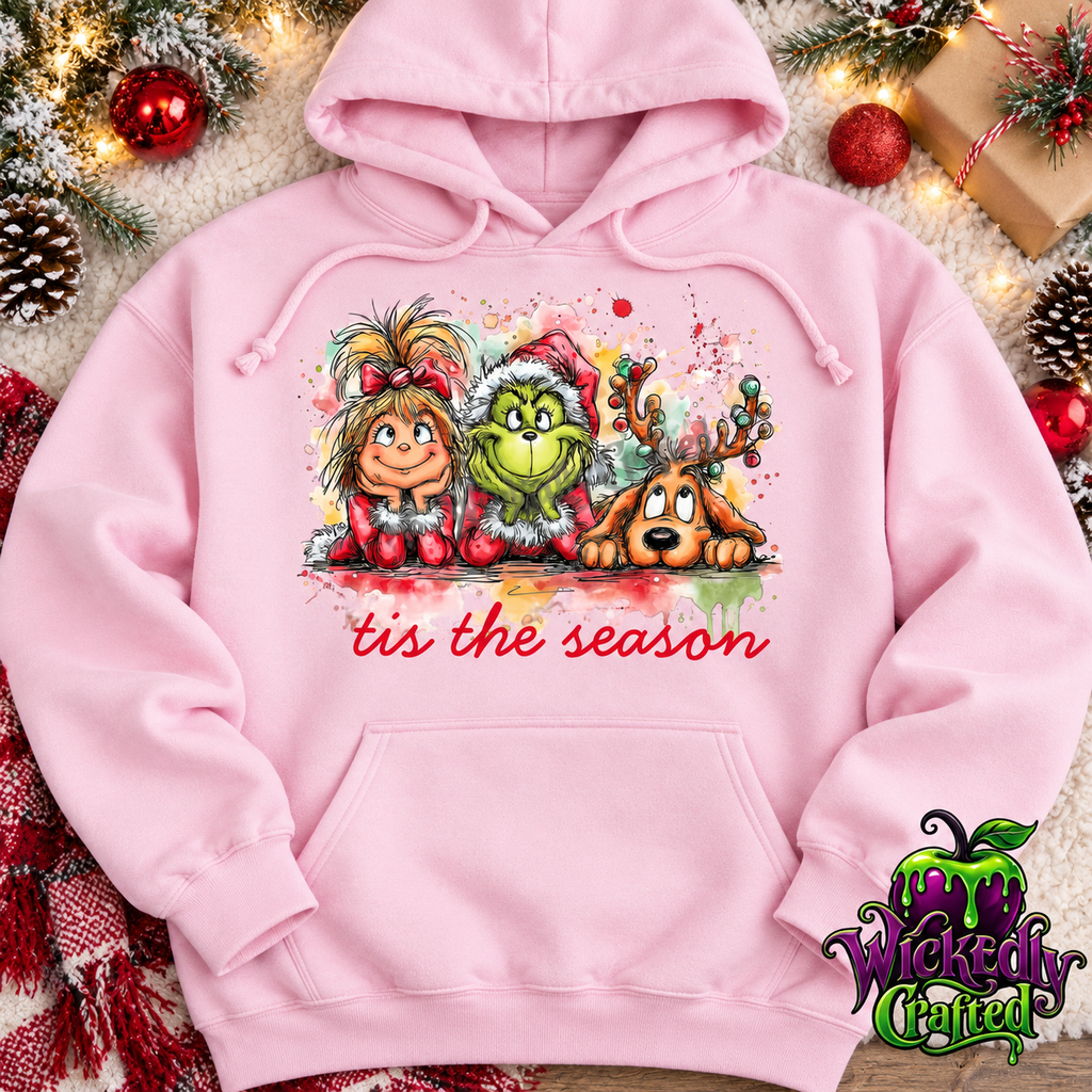 ’Tis the Season – Cindy Lou, Grinch & Max Apparel hoodie mockup